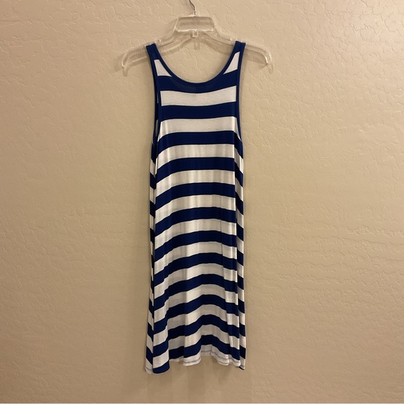 Striped Sleeveless Dress Set - Blue and Gray - Picture 3 of 5